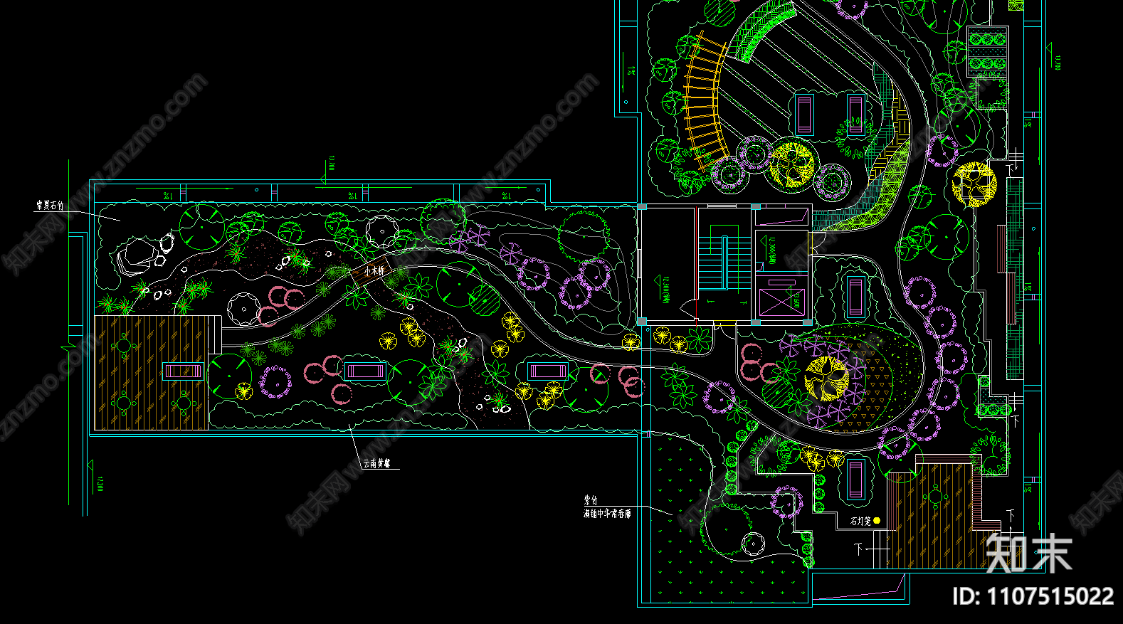 花园平面图cad施工图下载【ID:1107515022】