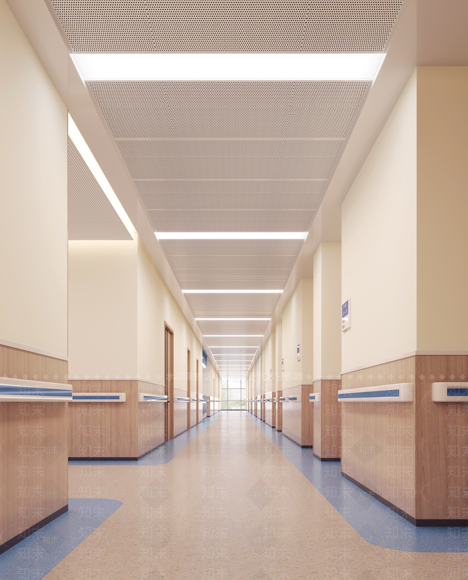 现代医院走廊3D模型下载【ID:1107519247】