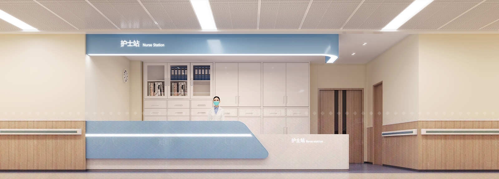 现代医院走廊3D模型下载【ID:1107519247】