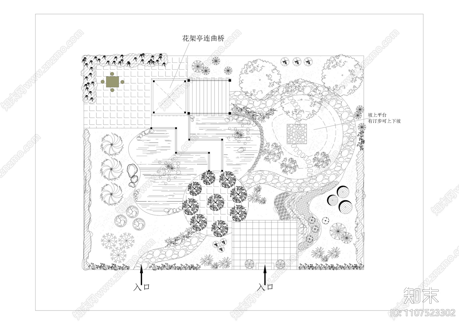 庭院设计平面图施工图下载【ID:1107523302】