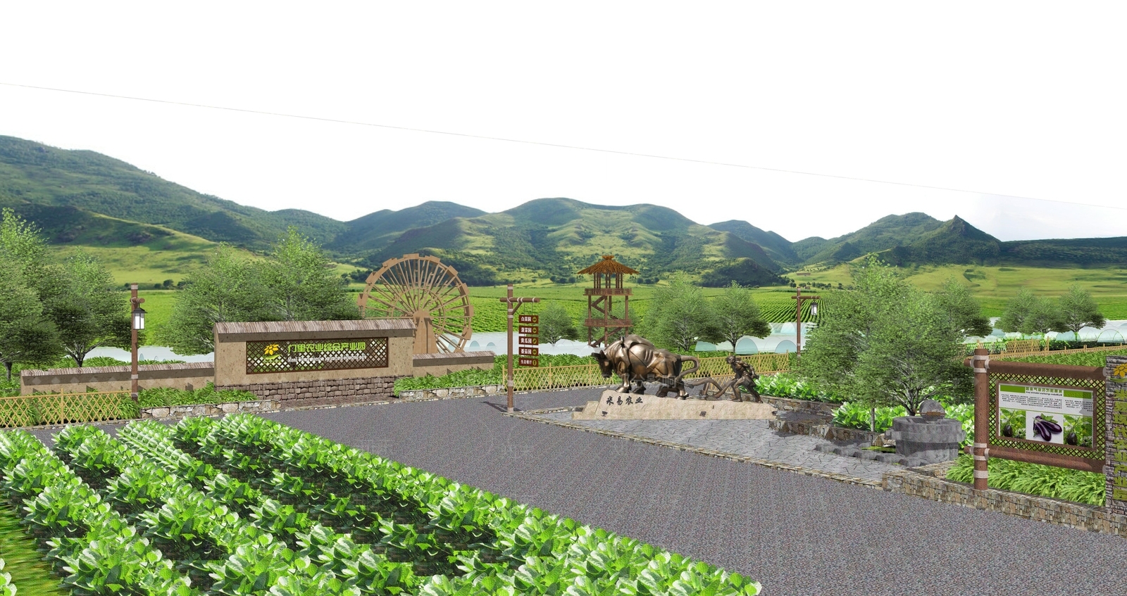 现代乡村农场大棚SU模型下载【ID:1107524804】
