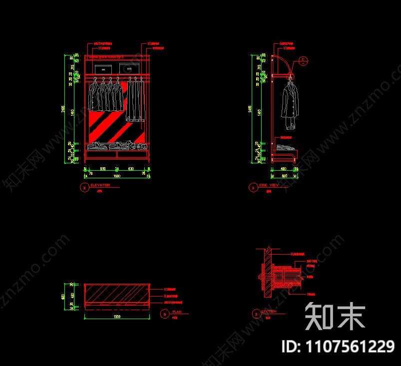 现代简约施工图下载【ID:1107561229】