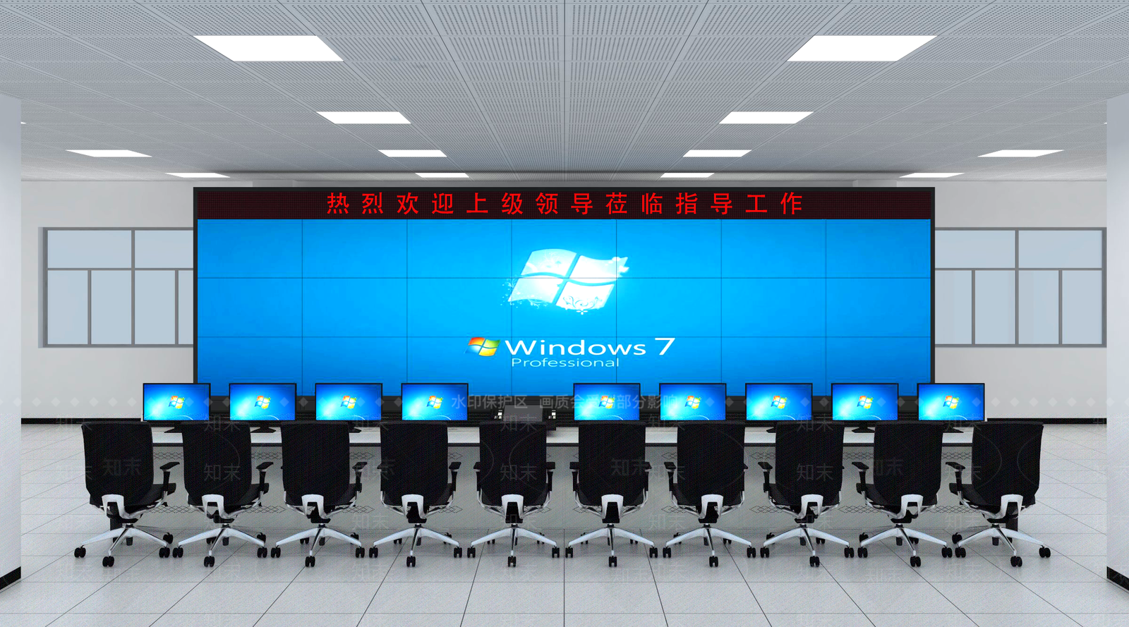 现代监控室SU模型下载【ID:1107527221】