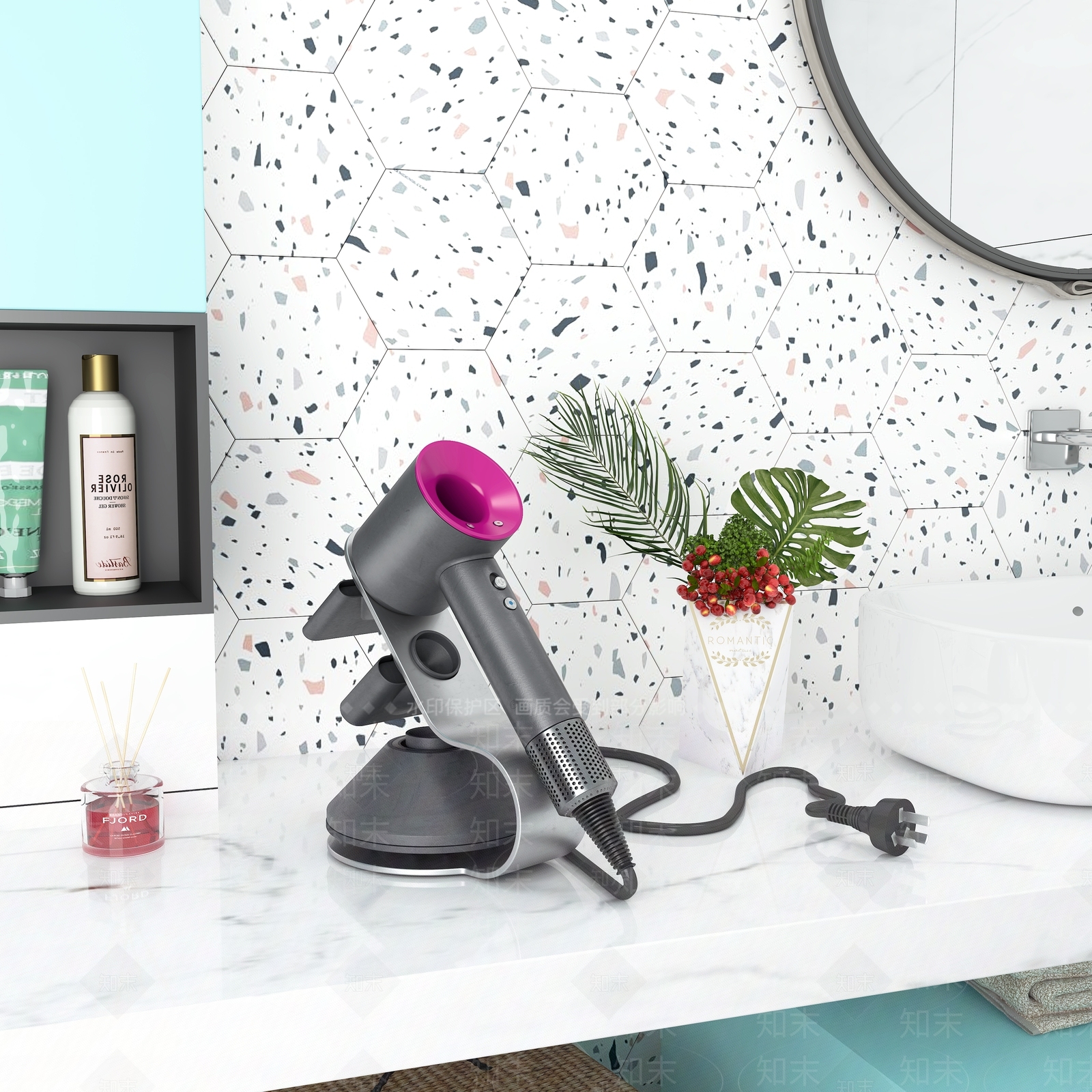 现代戴森吹风机3D模型下载【ID:1107529112】