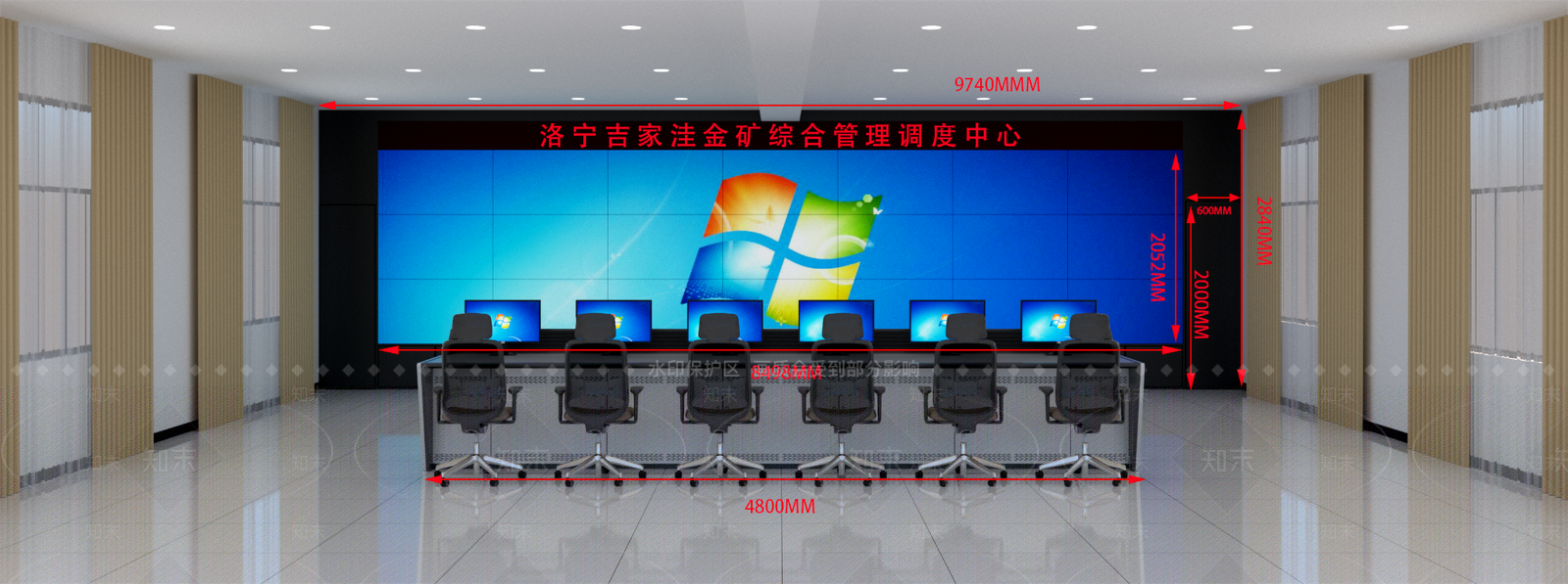 现代监控室SU模型下载【ID:1107530961】