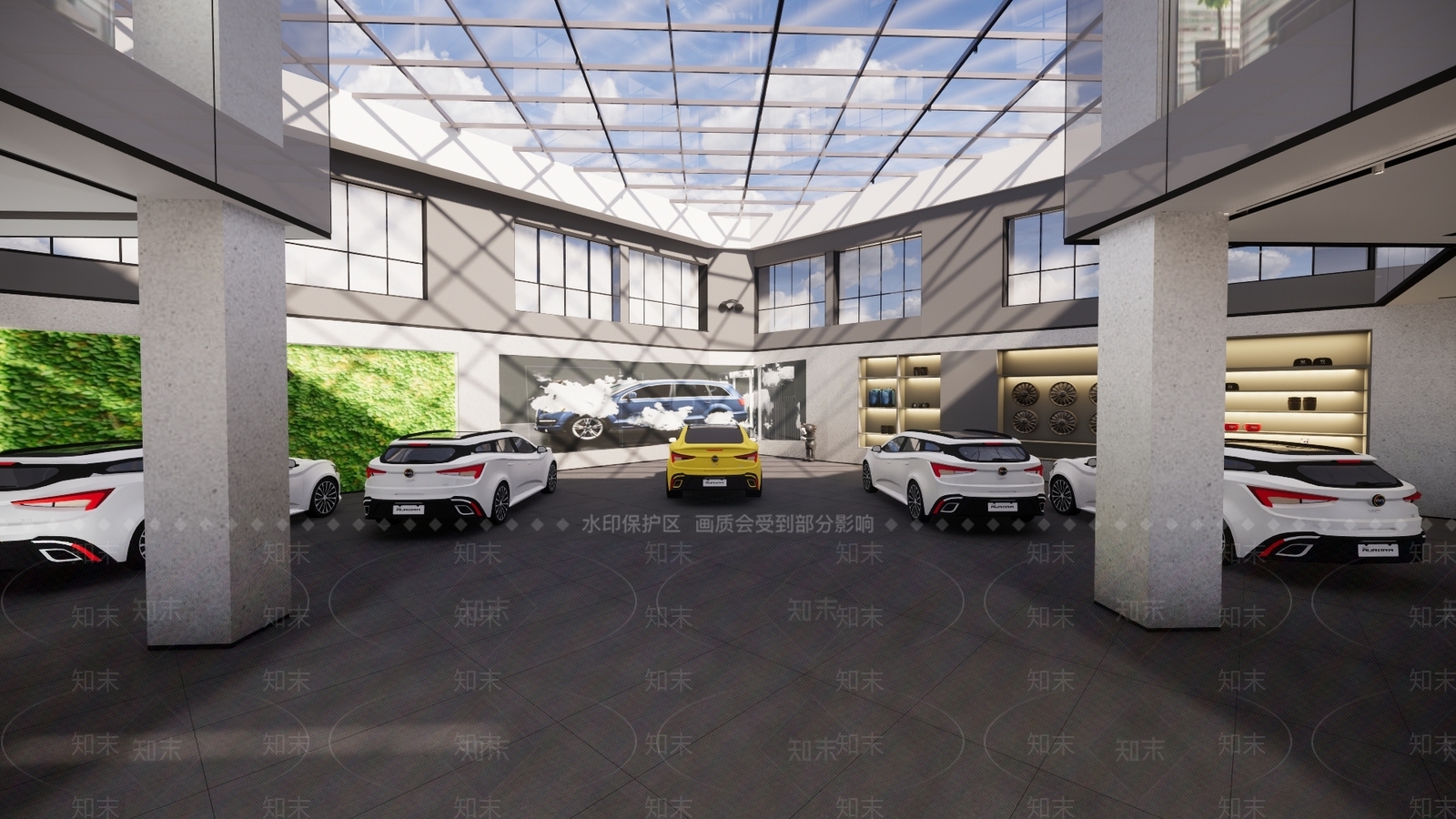 现代汽车展厅SU模型下载【ID:1107531204】