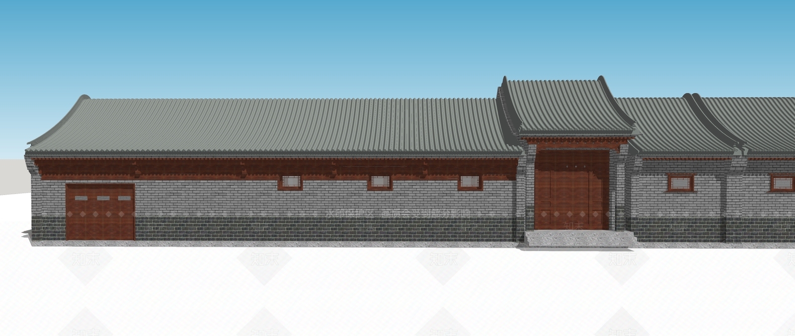 中式四合院SU模型下载【ID:1107532068】