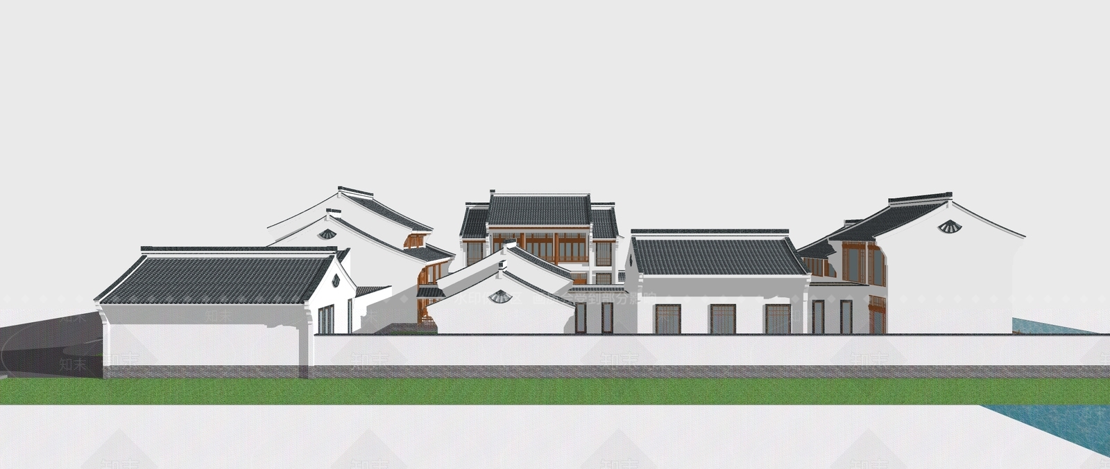 中式四合院SU模型下载【ID:1107532172】