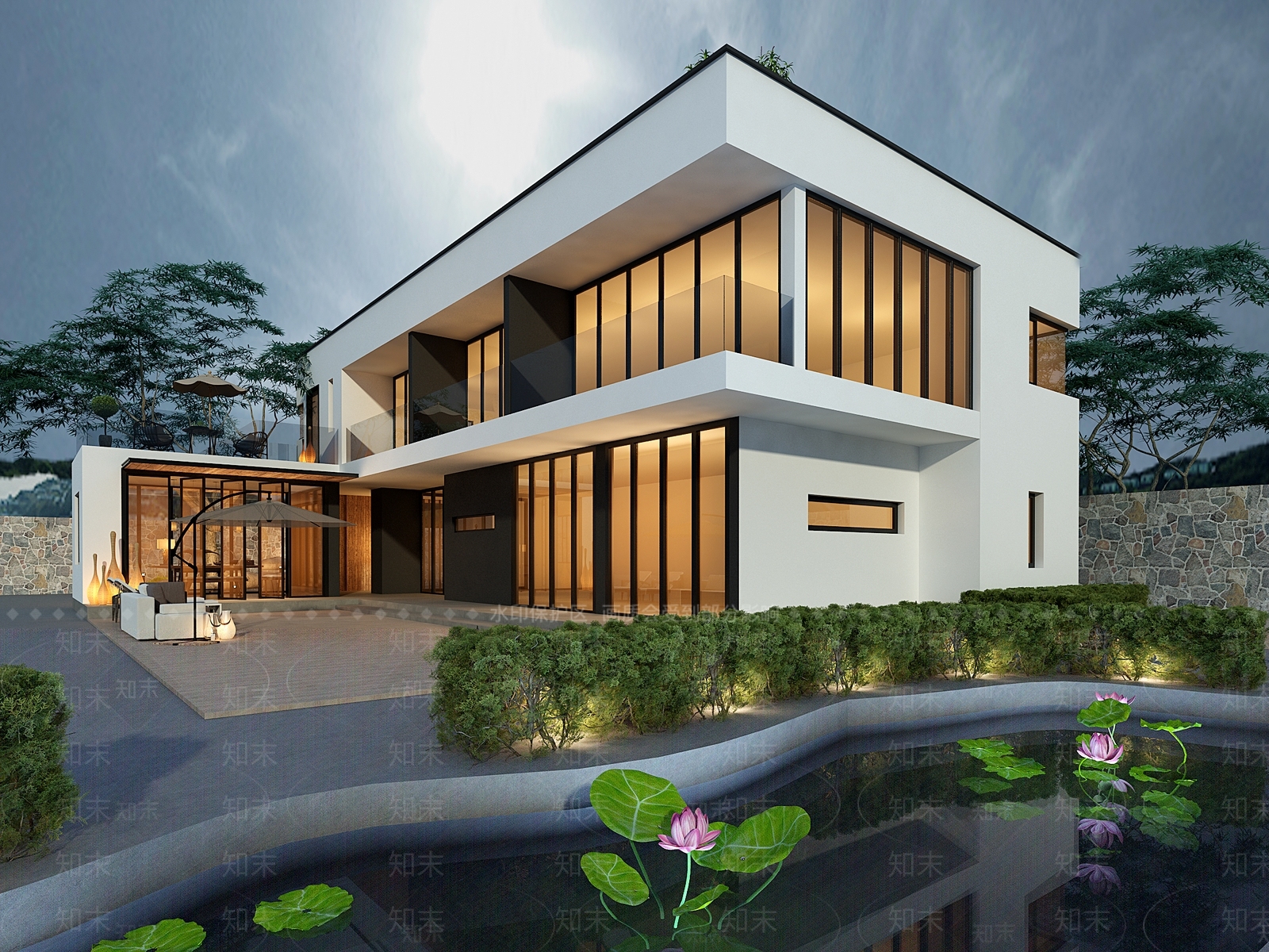 现代独栋别墅3d模型下载