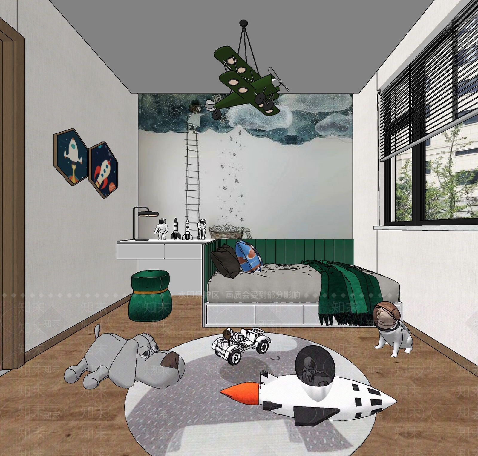 现代儿童房SU模型下载【ID:1107583315】