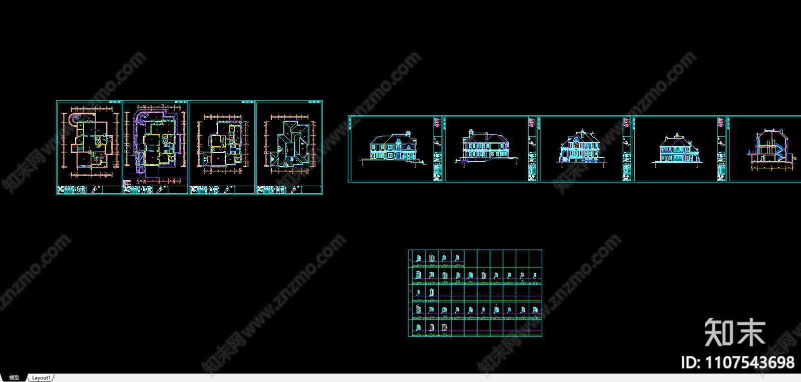 别墅区会所装饰CAD图施工图下载【ID:1107543698】