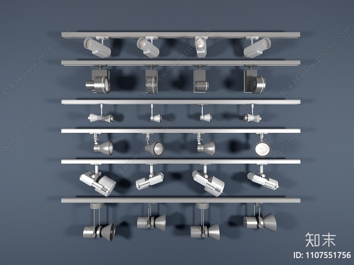 现代筒灯射灯3D模型下载【ID:1107551756】