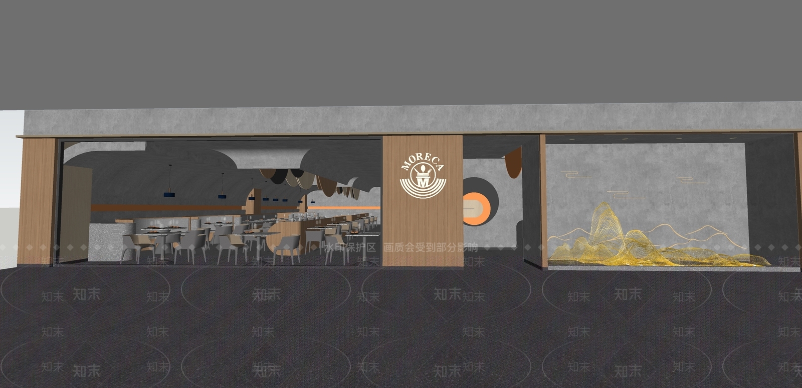 现代西餐厅SU模型下载【ID:1107564054】