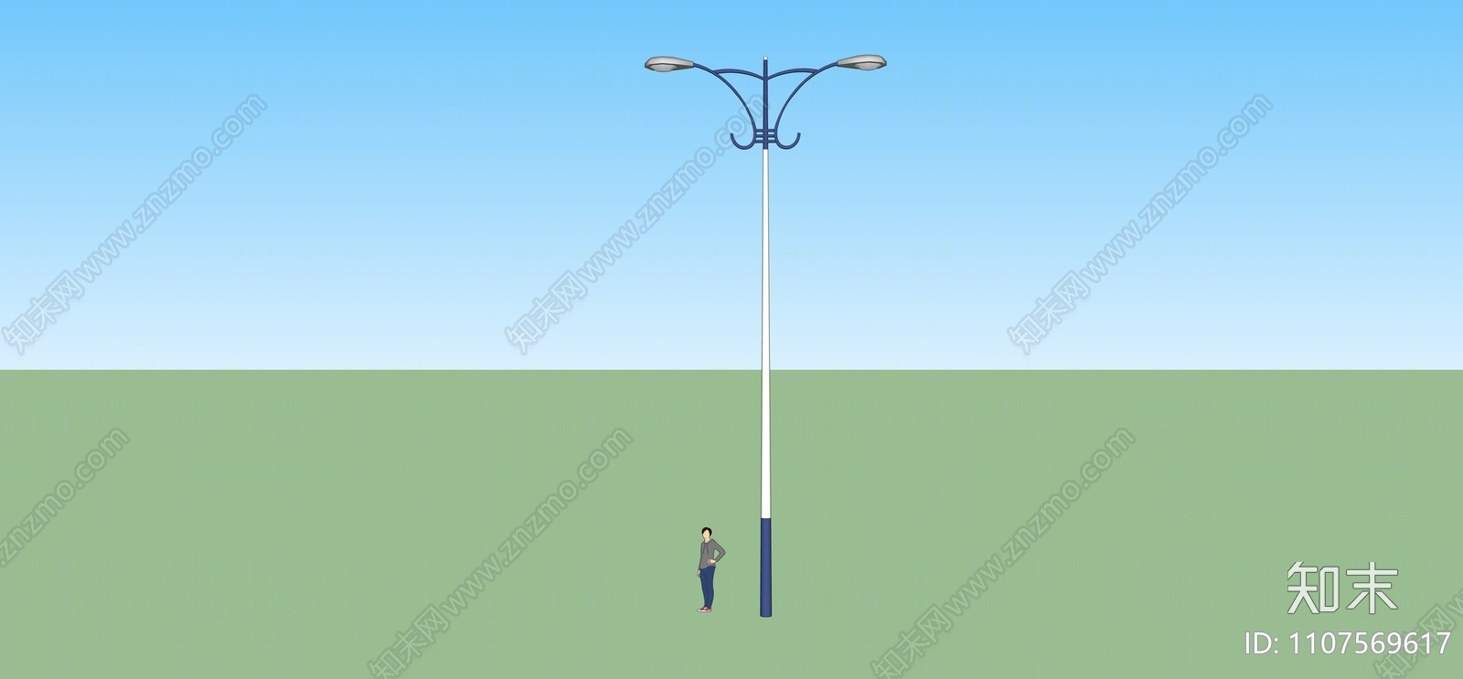 现代路灯SU模型下载【ID:1107569617】