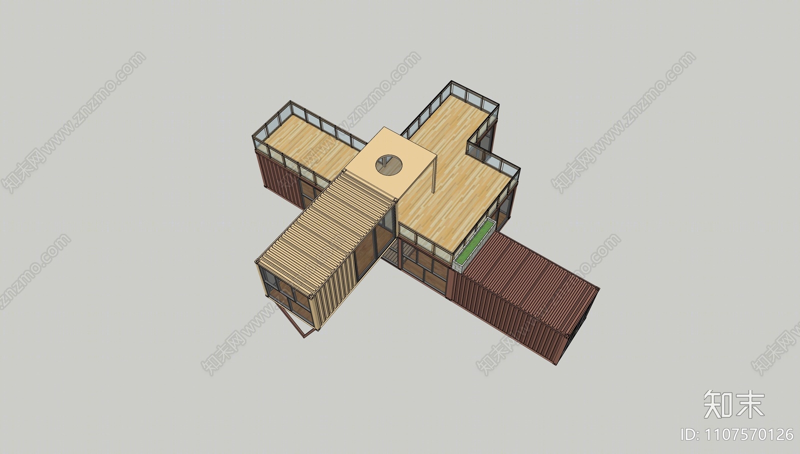 现代集装箱水吧SU模型下载【ID:1107570126】