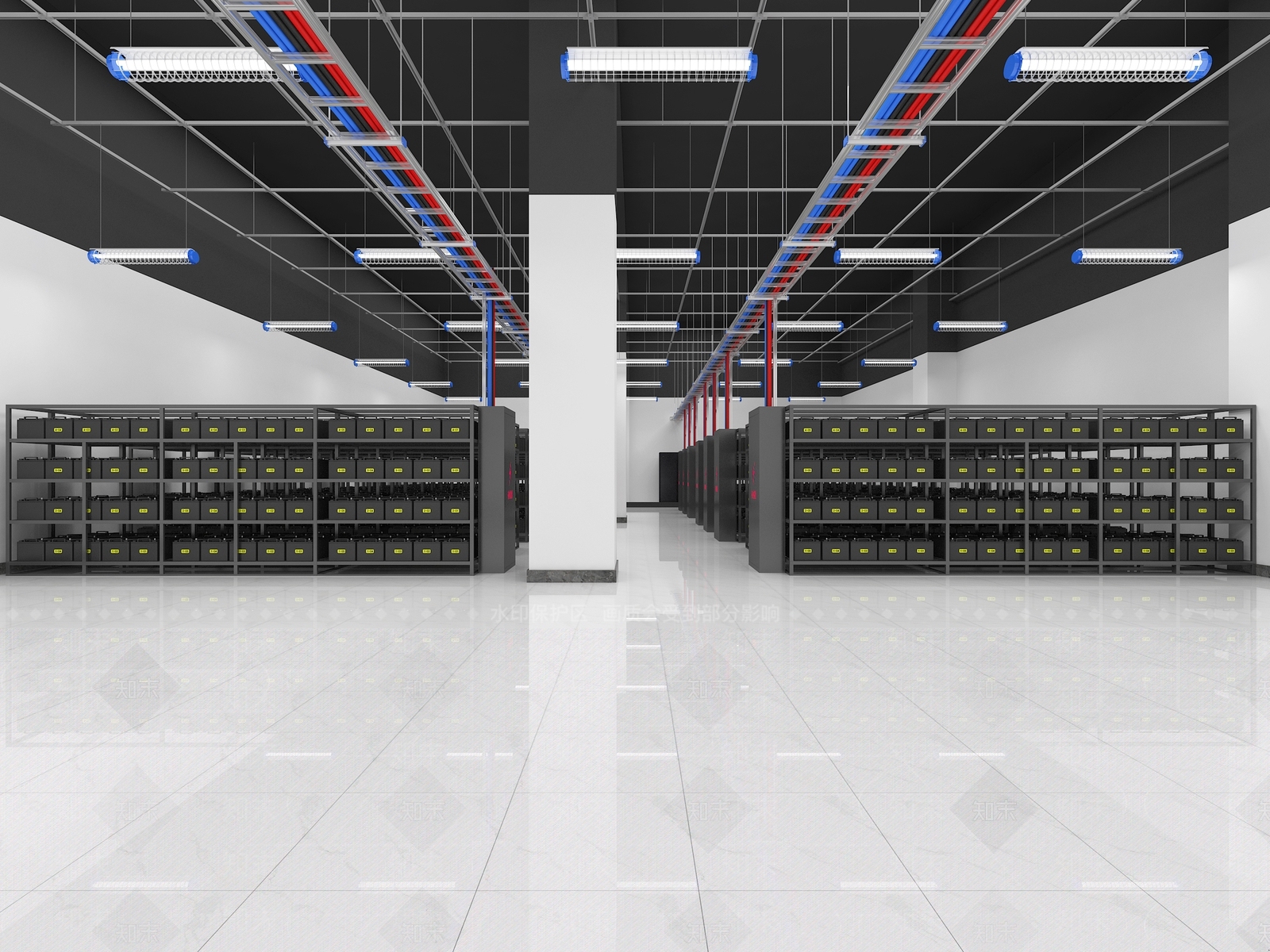 现代数据机房3D模型下载【ID:1107570591】