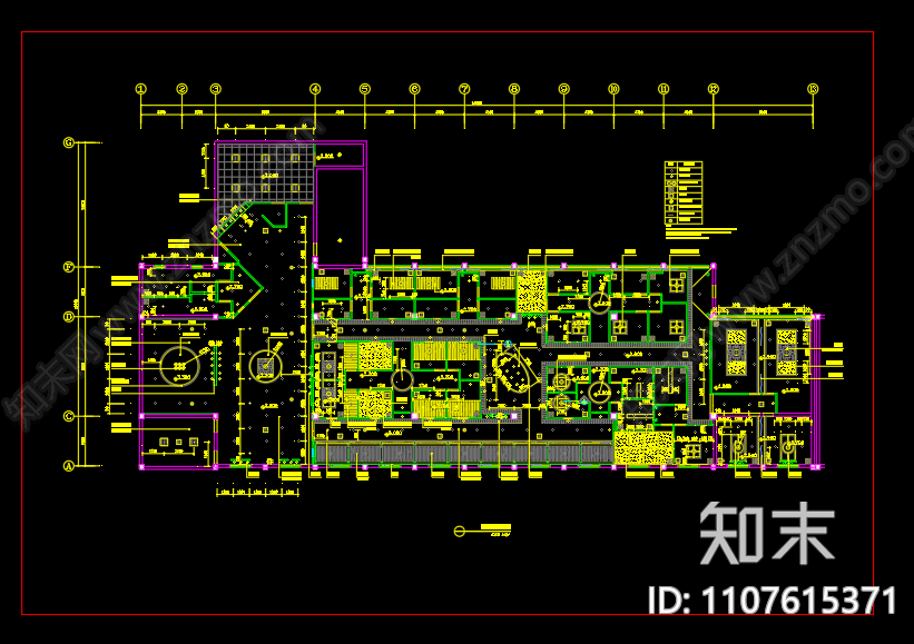 现代简约五星级会所茶餐厅施工图cad施工图下载【ID:1107615371】