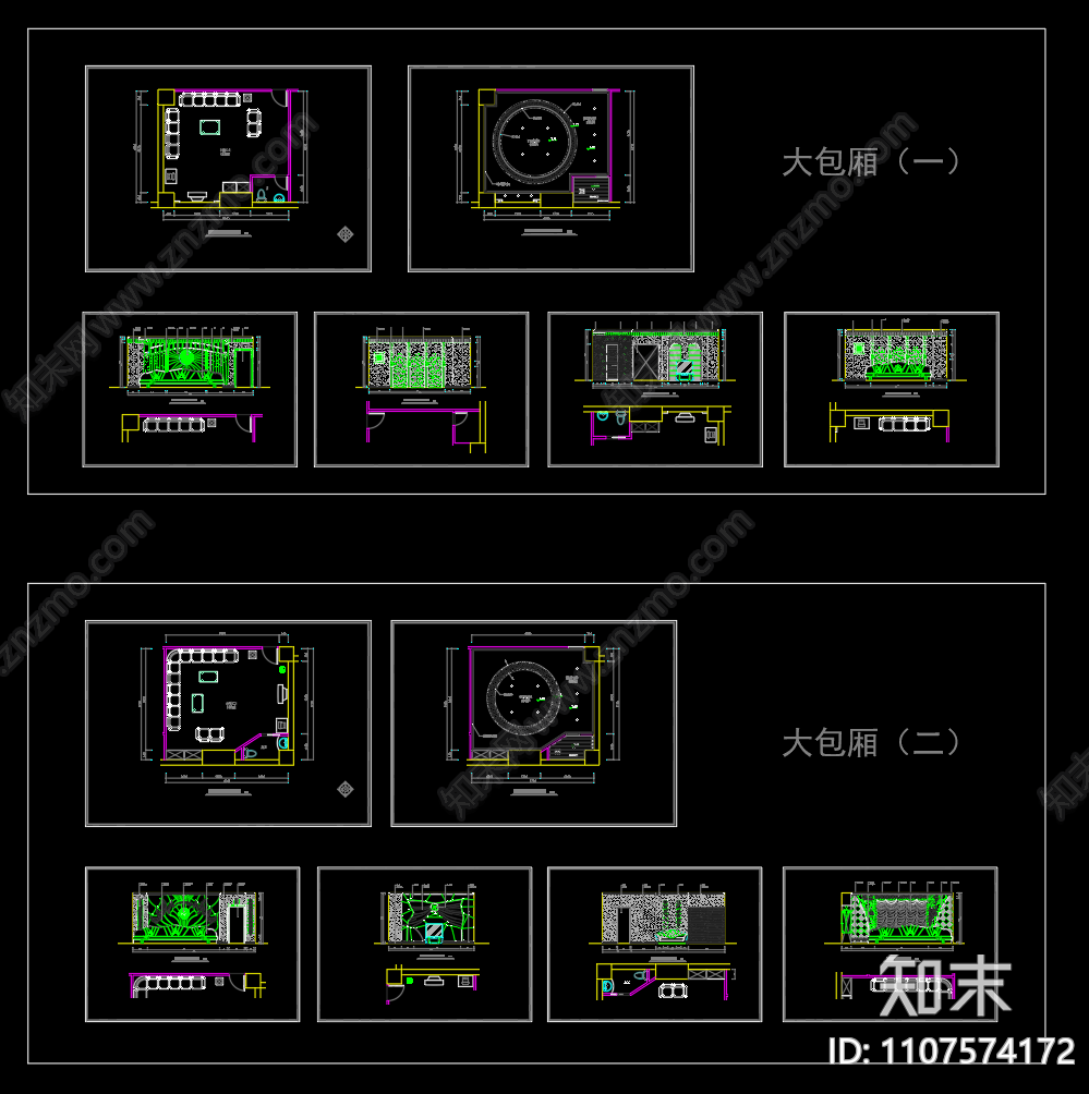 KTV施工图cad施工图下载【ID:1107574172】