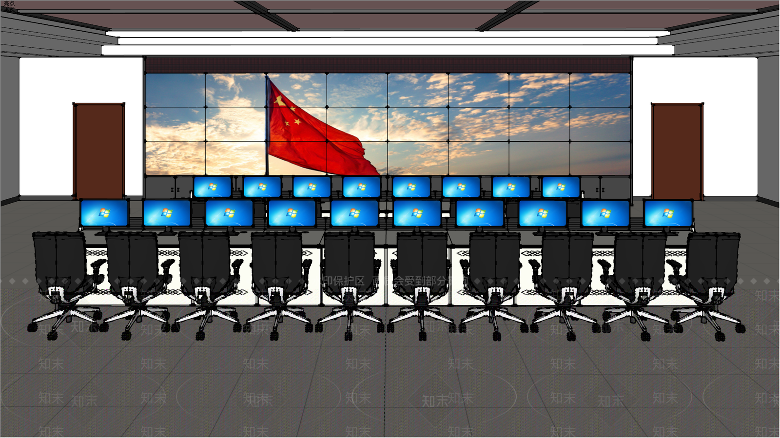 现代监控室SU模型下载【ID:1107574589】