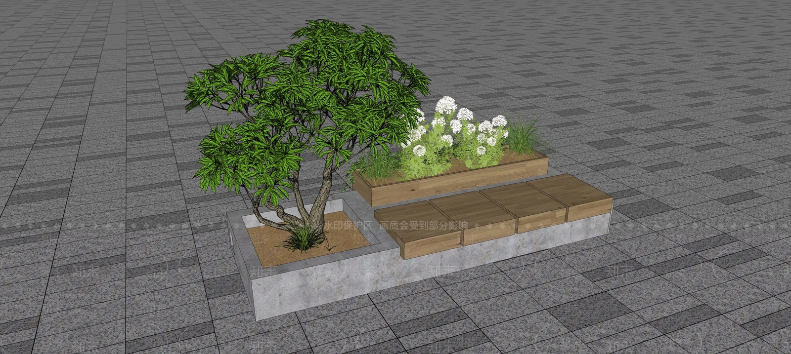 现代景观座椅SU模型下载【ID:1107575167】