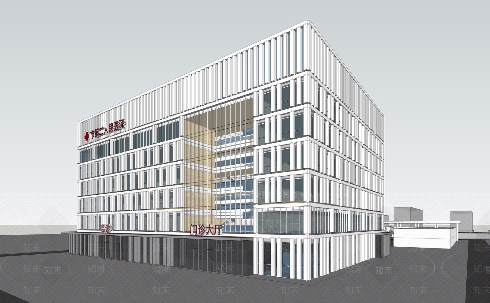 现代医疗建筑SU模型下载【ID:1107575495】