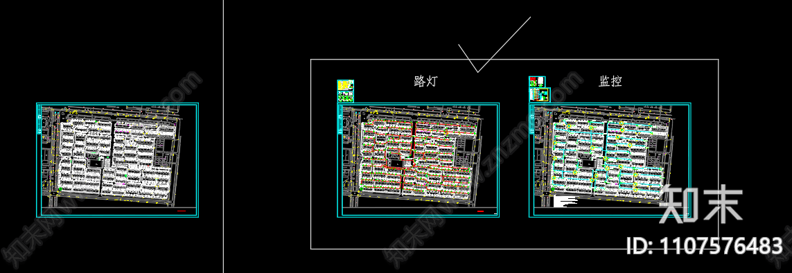 现代名城路灯和监控施工图设计施工图下载【ID:1107576483】