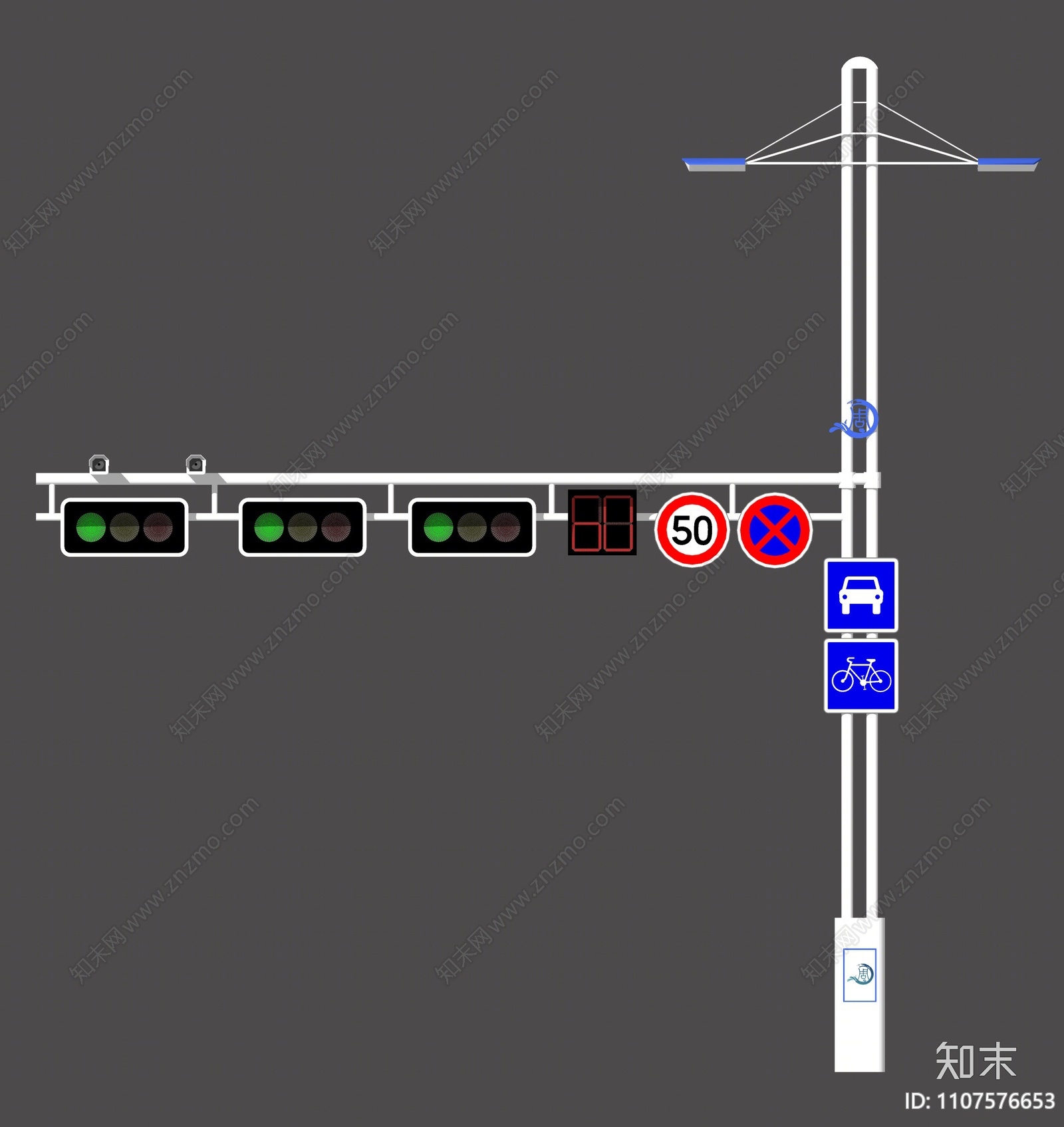 现代红绿灯SU模型下载【ID:1107576653】