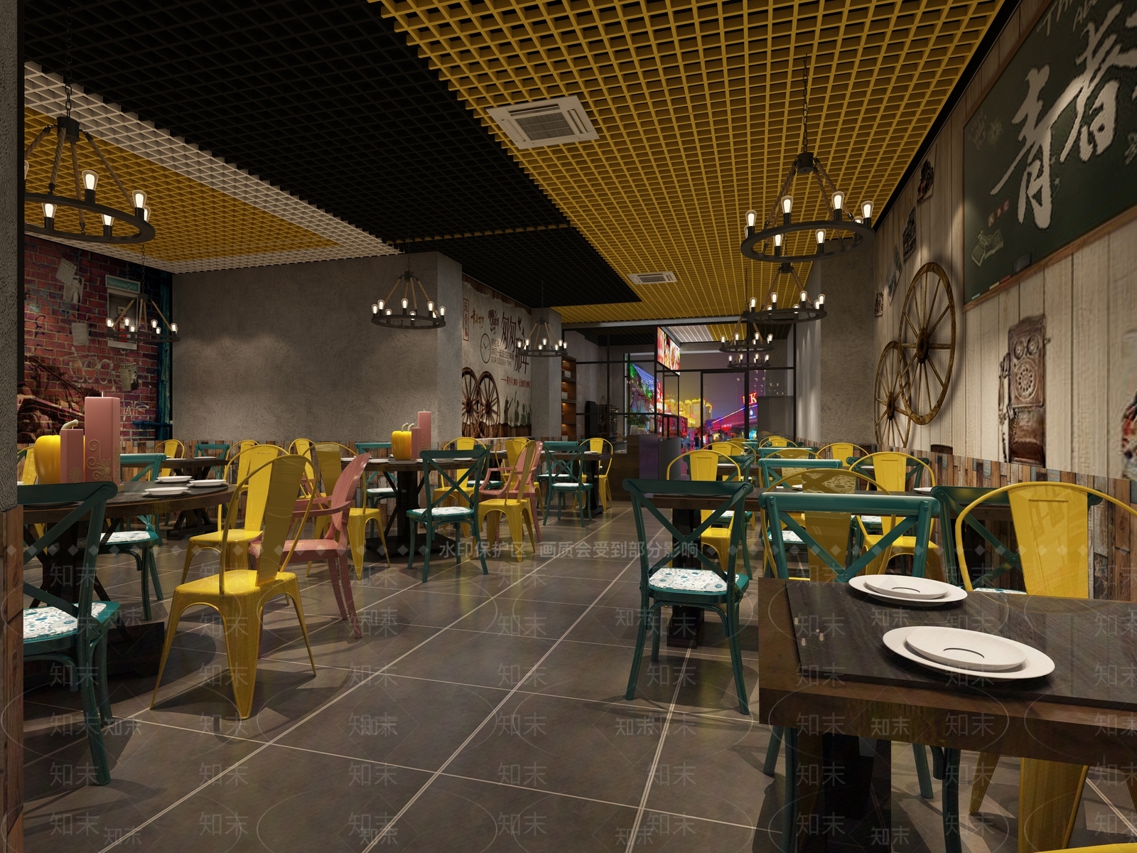 工业风烧烤店3D模型下载【ID:1107581870】