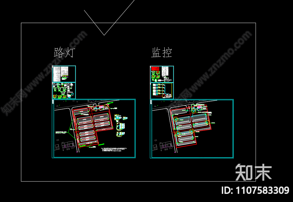 大王庄停车场路灯监控附属施工图施工图下载【ID:1107583309】