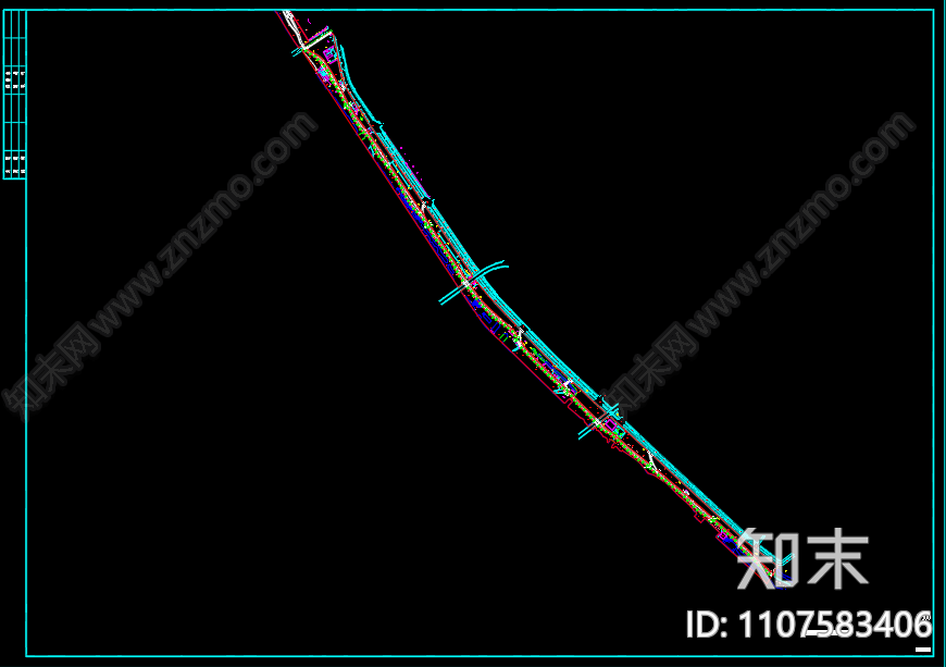 两河三堤施工图下半段平面路灯和监控电气施工图施工图下载【ID:1107583406】