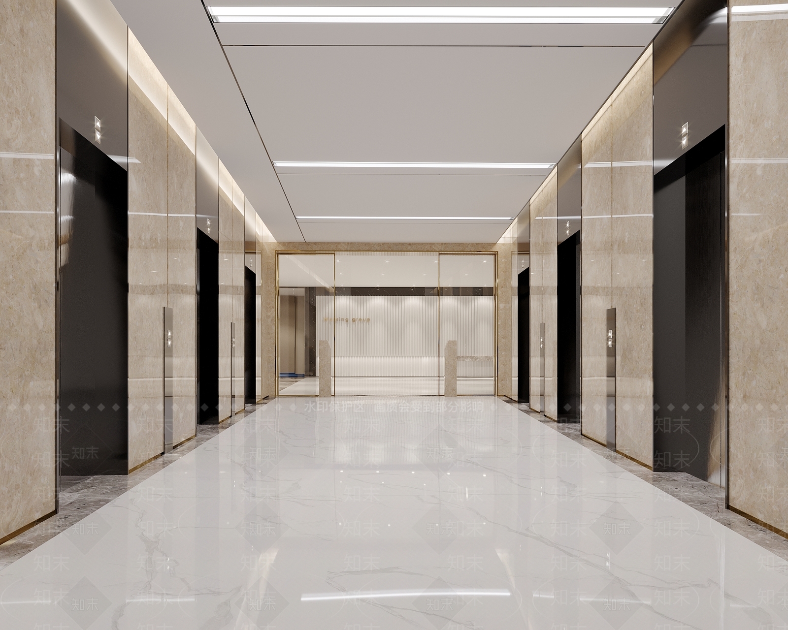 现代电梯间3D模型下载【ID:1107583547】