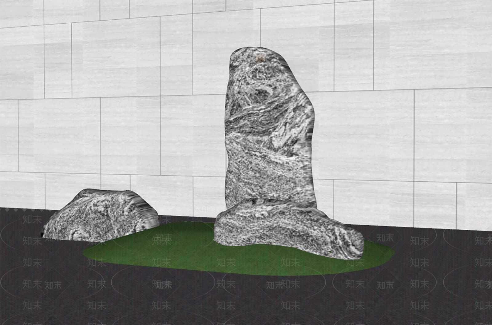现代石头SU模型下载【ID:1107585147】