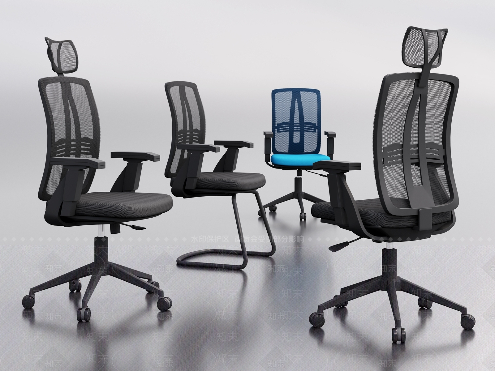 现代办公椅3D模型下载【ID:1107586071】