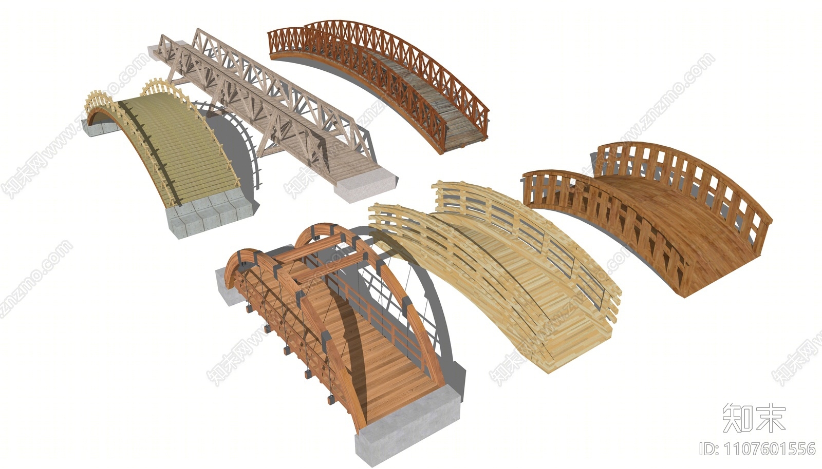 现代景观桥SU模型下载【ID:1107601556】