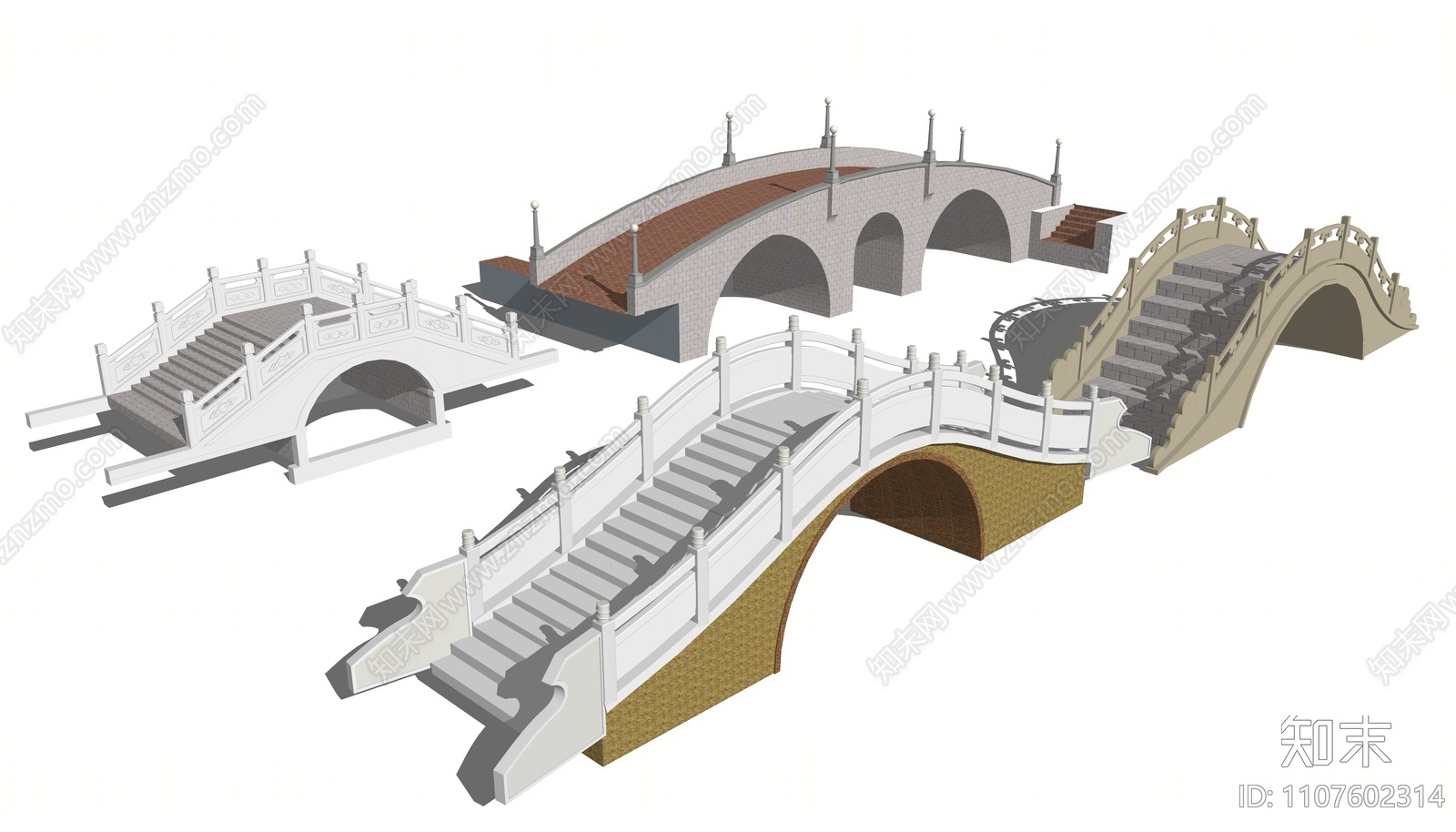 中式古桥SU模型下载【ID:1107602314】