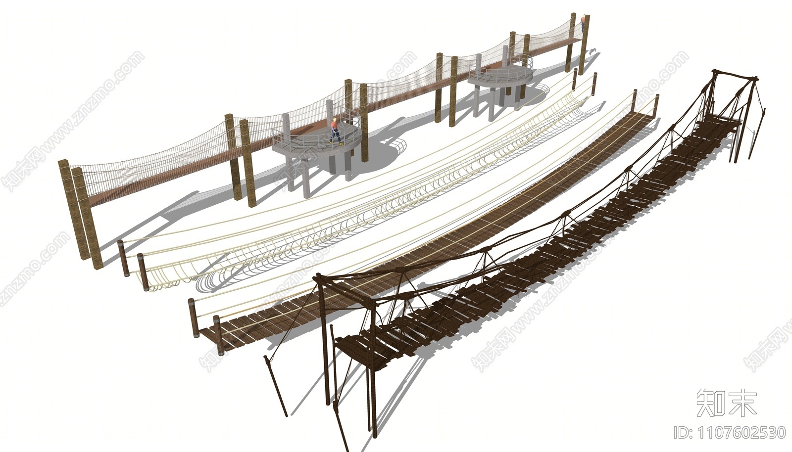 现代索道桥SU模型下载【ID:1107602530】