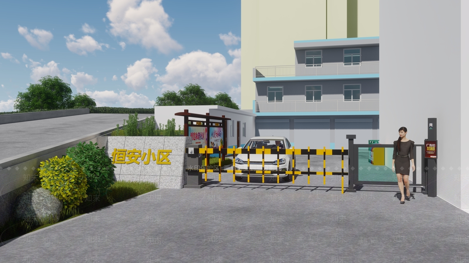 现代多层住宅SU模型下载【ID:1107603516】