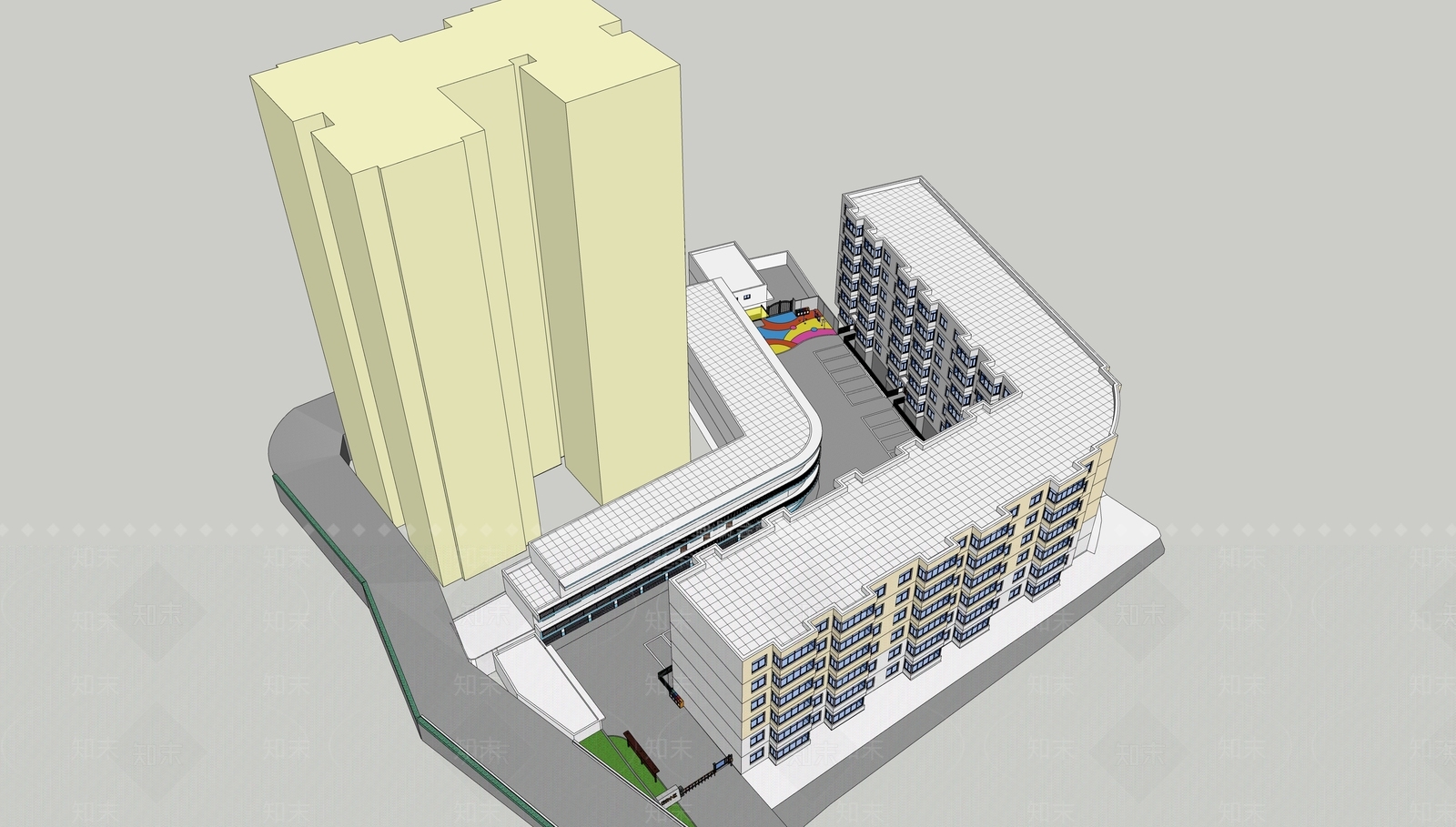 现代多层住宅SU模型下载【ID:1107603516】