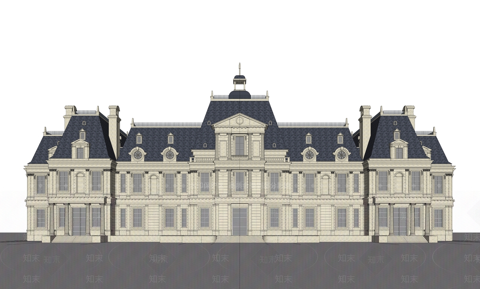 欧式多层办公楼SU模型下载【ID:1107604341】