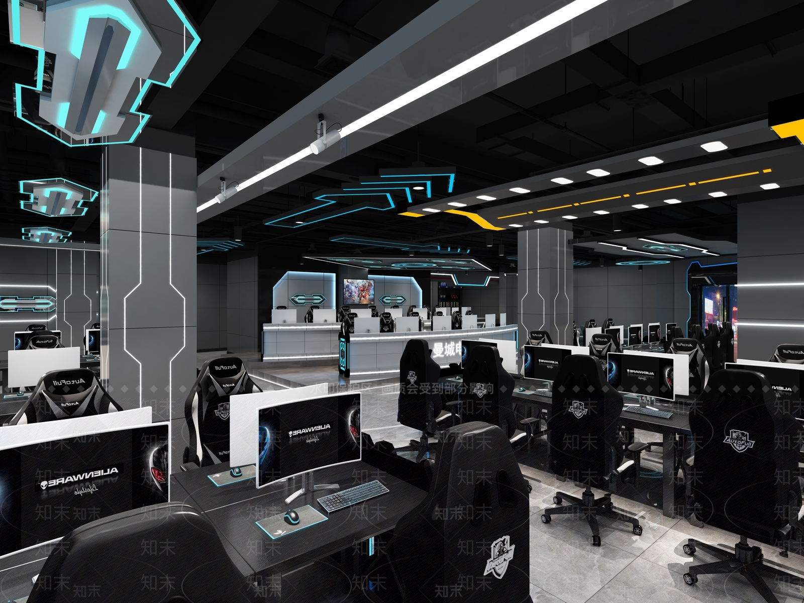 现代网吧网咖3D模型下载【ID:1107606254】