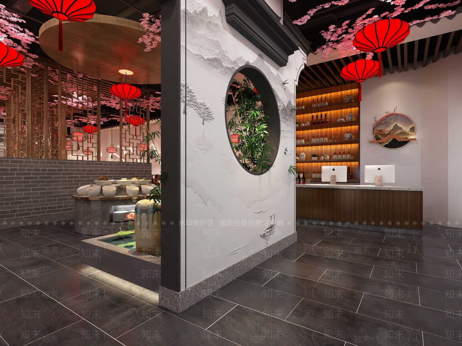 新中式火锅店3D模型下载【ID:1107609367】