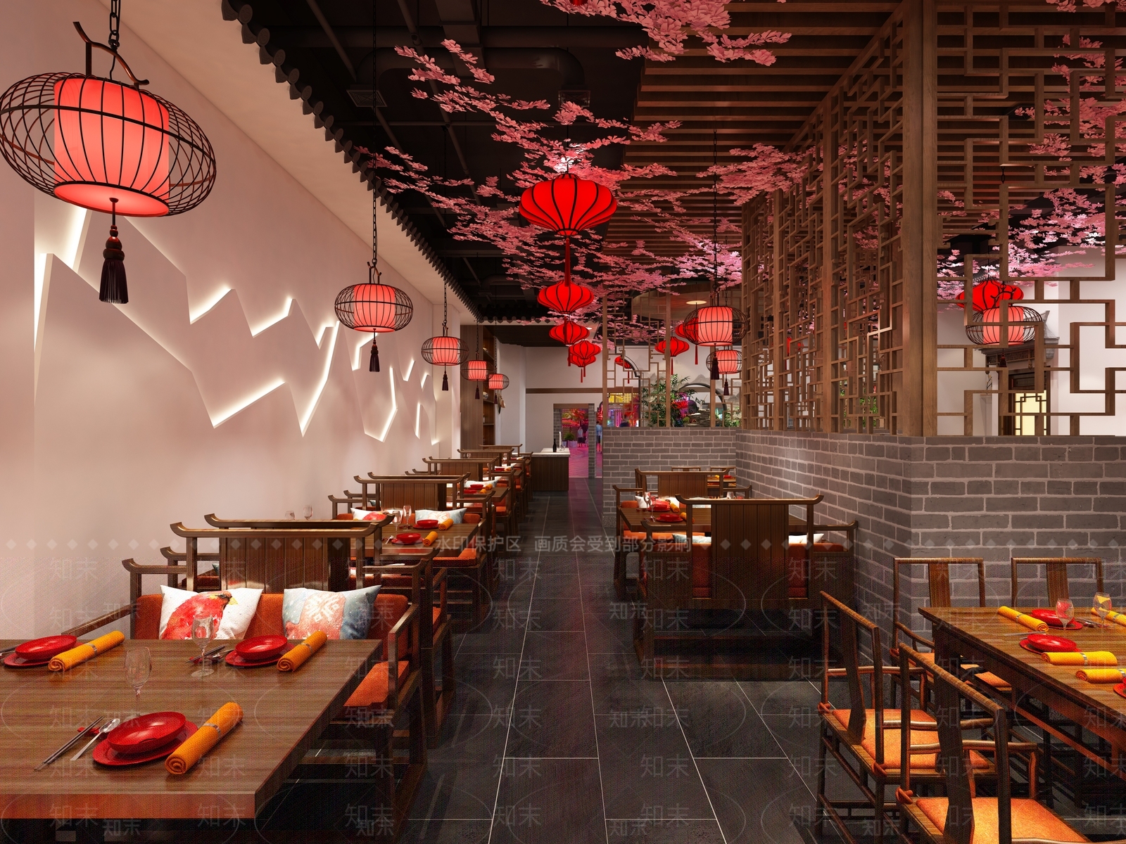 新中式火锅店3D模型下载【ID:1107609367】