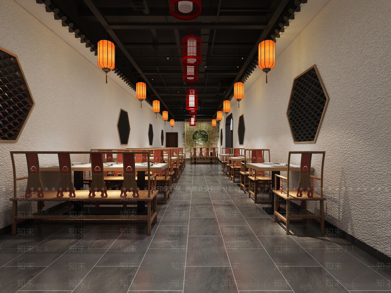 新中式火锅店3D模型下载【ID:1107609545】