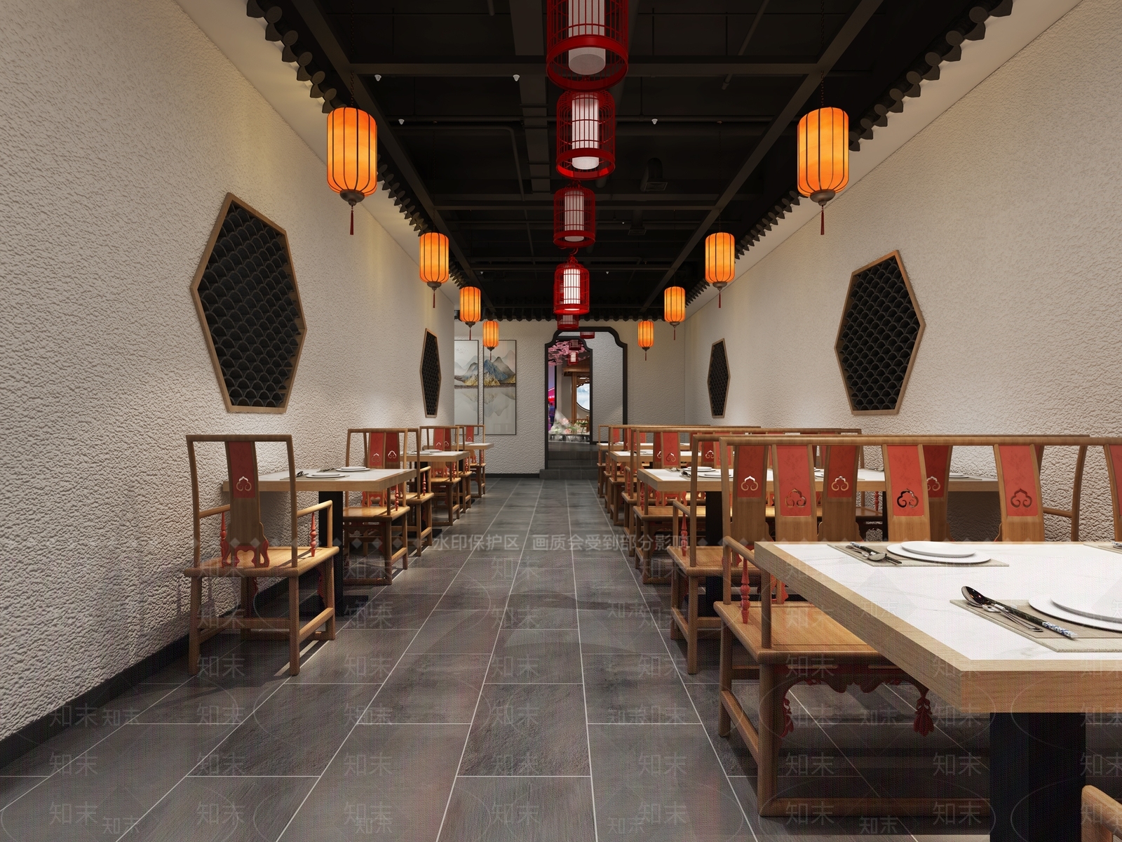 新中式火锅店3D模型下载【ID:1107609545】