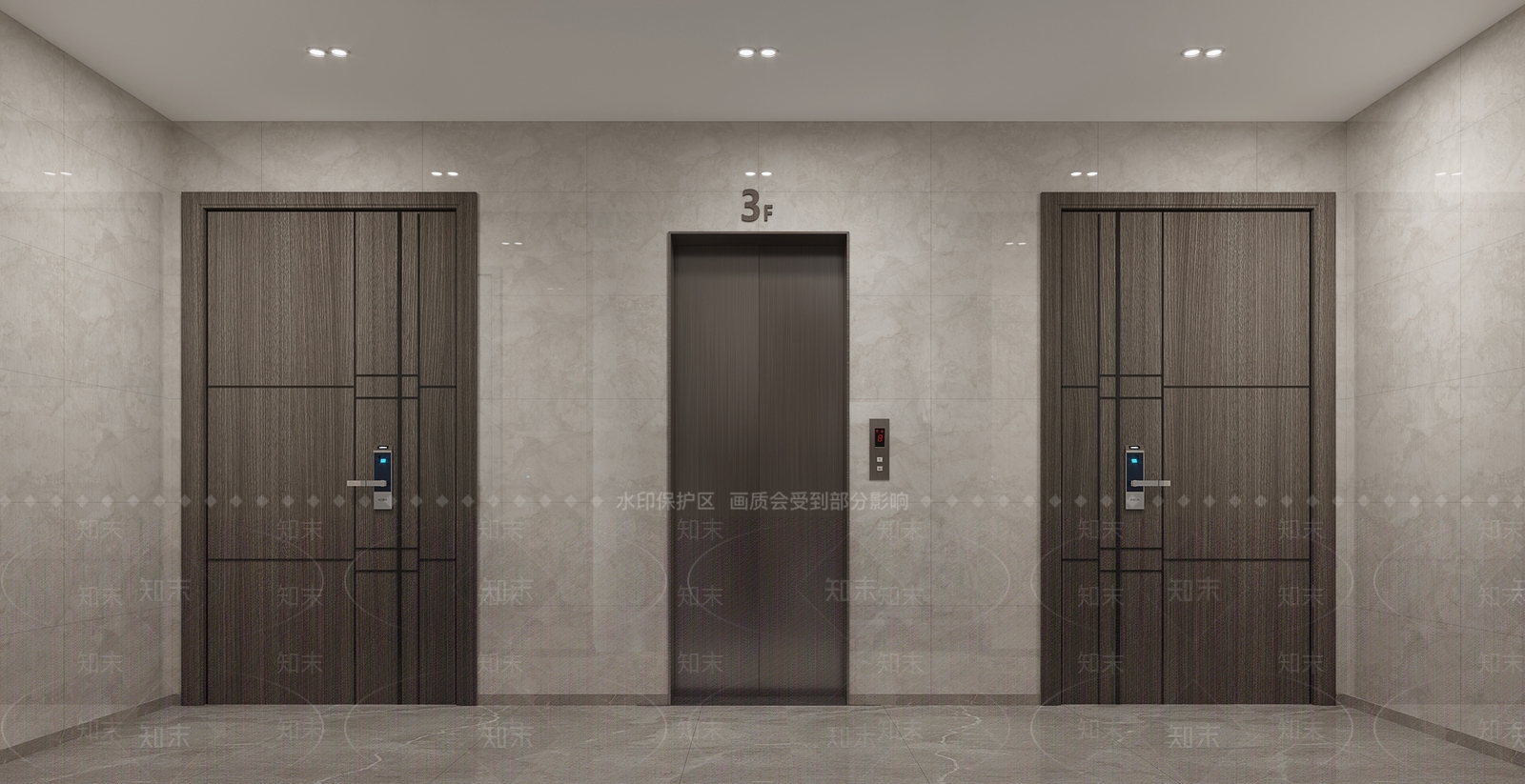 现代电梯间3D模型下载【ID:1107609870】