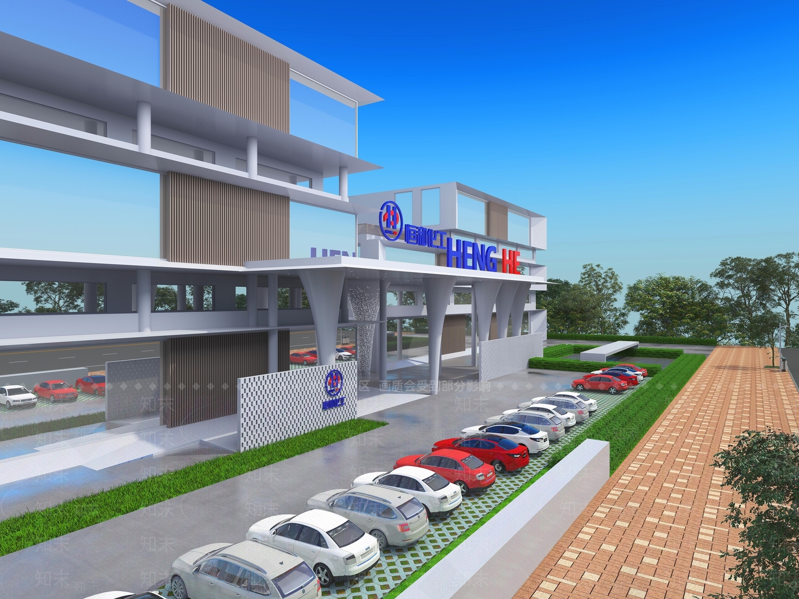 现代加油站3D模型下载【ID:1107620445】