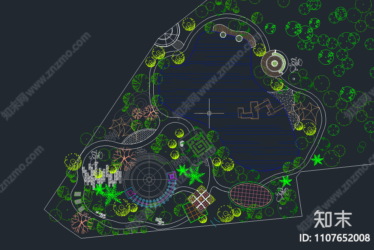 现代小公园平面图施工图下载【ID:1107652008】