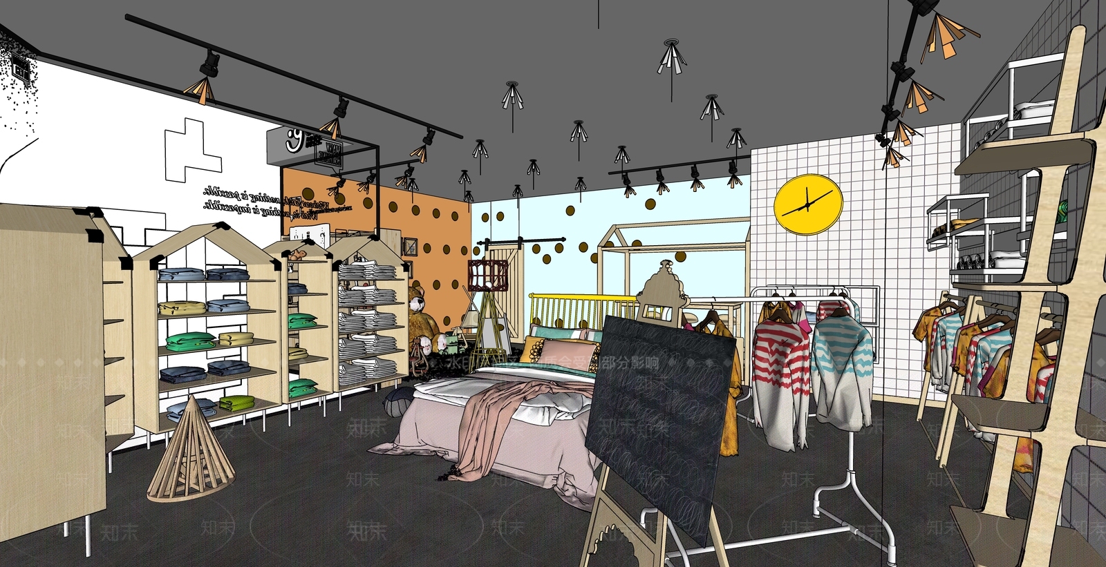 北欧母婴店SU模型下载【ID:1107652860】