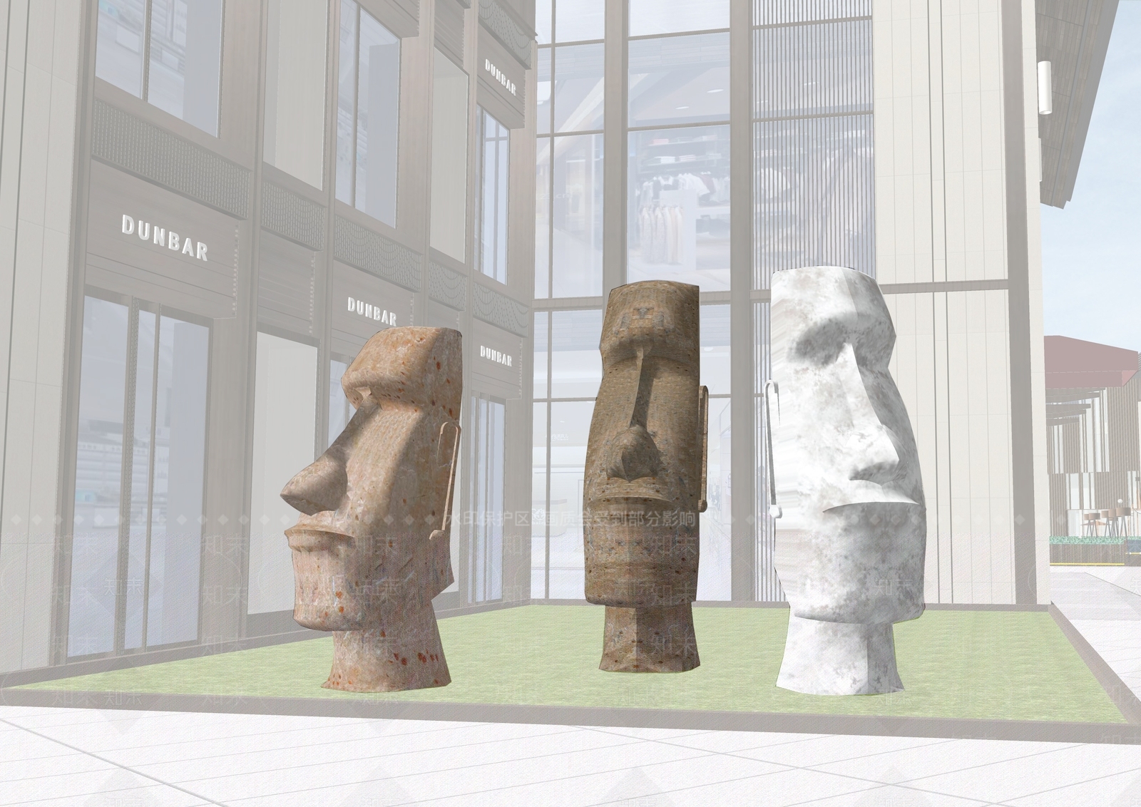 现代人像雕塑SU模型下载【ID:1107653081】