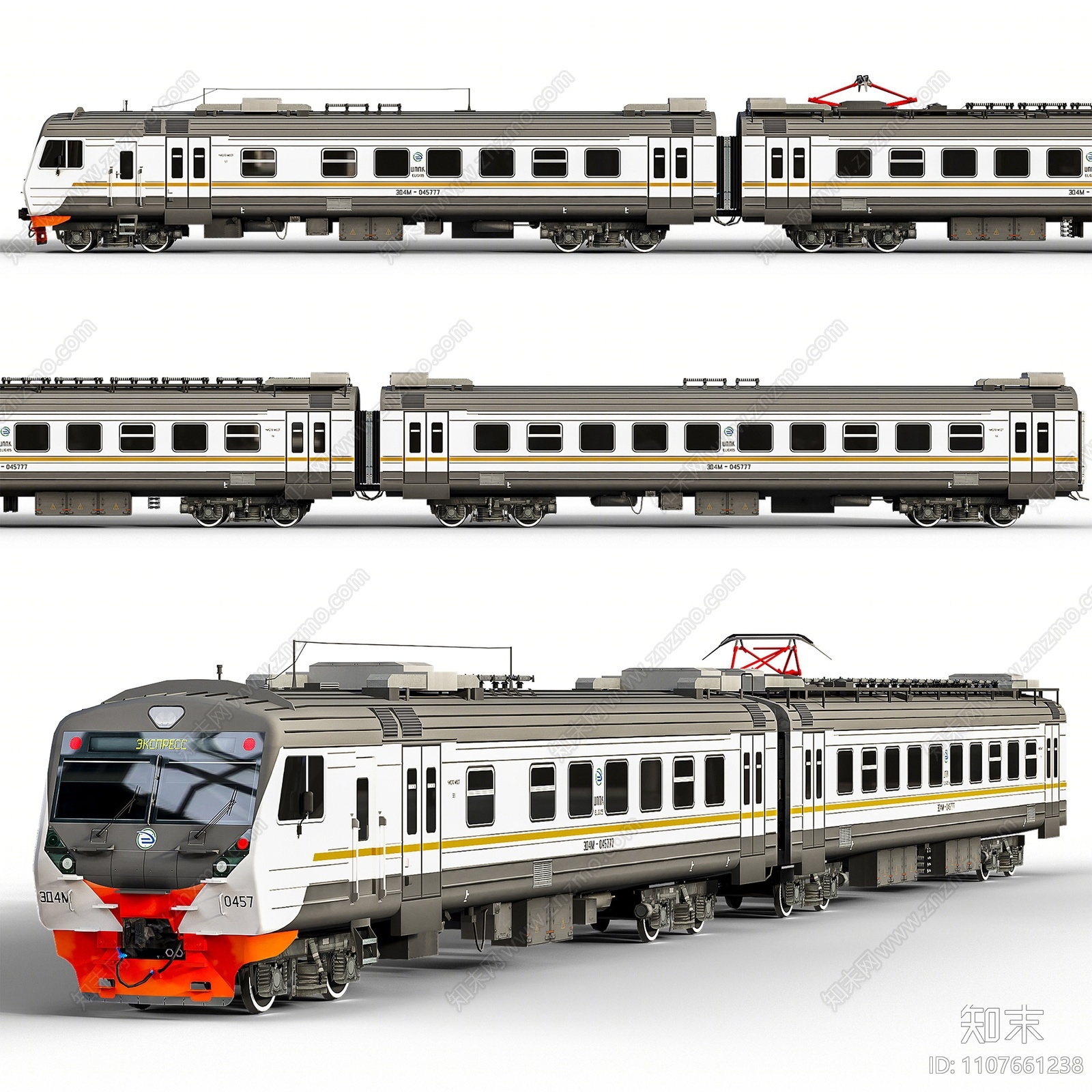现代火车3d模型下载【id:1107661238】_知末3d模型网